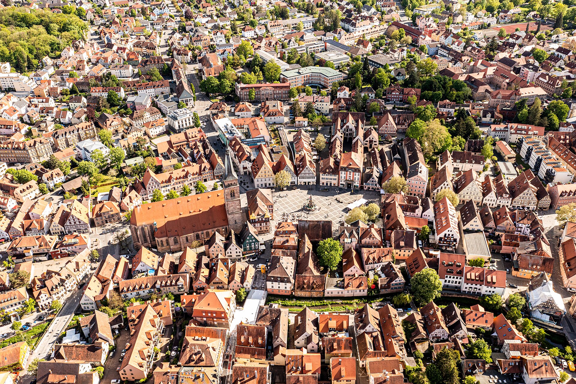 Luftbild der Schwabacher Altstadt